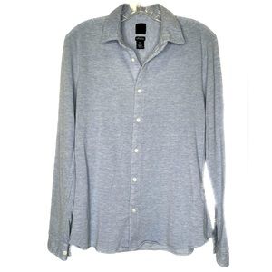 Men H&M Muscle Fit Light Blue Long Sleeve Button Down Sz M